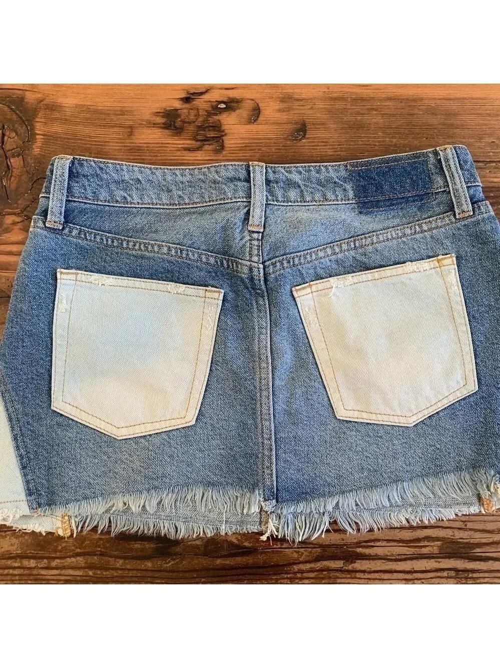 Free People WE THE FREE PATCHED DENIM MINI SKIRT size 26